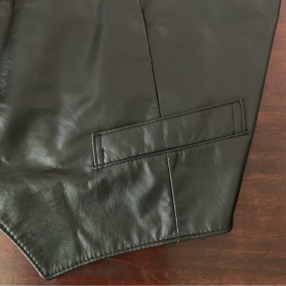 Vintage Peerless Garments Black Leather Vest, Size XL - Picture 4 of 10